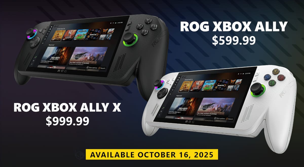 ASUS ROG Xbox Ally X and ROG Xbox Ally Handhelds Now Available for Pre-Orders Starting at $999 and $599