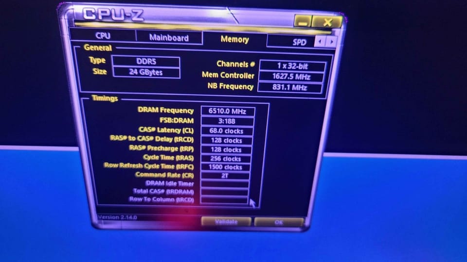 Overclocker SaltyCroissant Breaks DDR5 Memory Record with 13,000 MT/s on GIGABYTE Z890 AORUS Tachyon ICE Motherboard