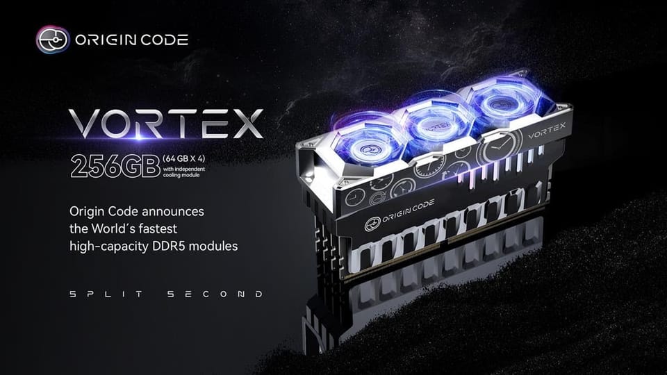 Origin Code Intros High-Capacity VORTEX DDR5 Kits: Up to 256GB with Active Triple-Fan Cooling