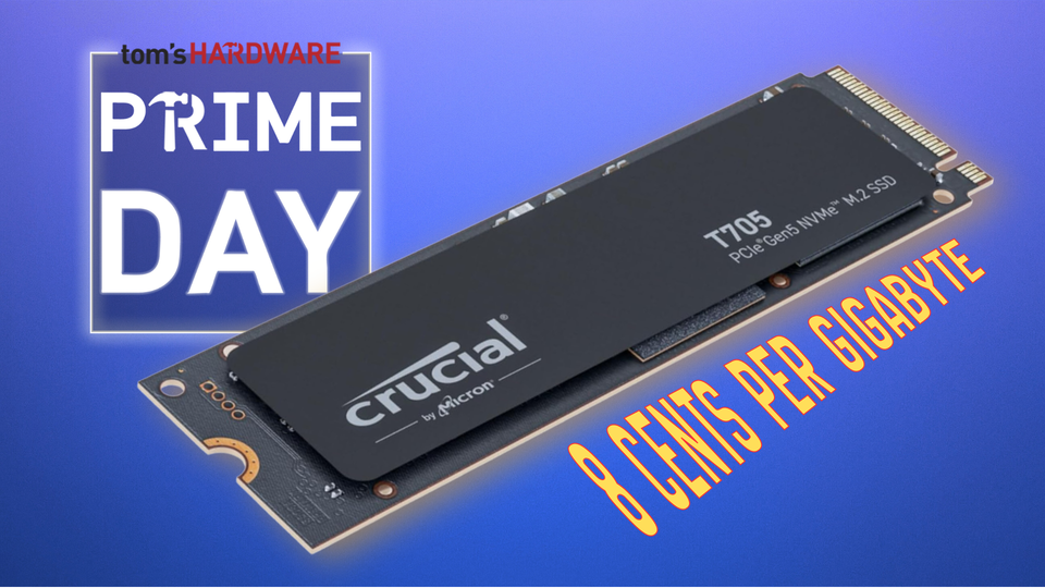 Crucial's Flagship 2TB T705 PCIe 5.0 SSD Drops to $160 for Prime Day